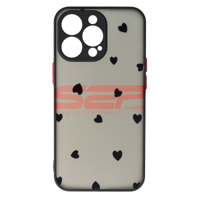 Husa iPhone 13 Pro, Plastic Dur cu protectie camera, Hearts